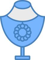 Necklace Line Filled Blue Icon vector