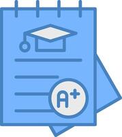 Assignment Line Filled Blue Icon vector