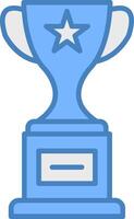 Award Line Filled Blue Icon vector