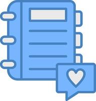 Favourite Subject Line Filled Blue Icon vector
