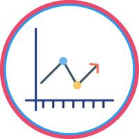 Arrow Chart Flat Circle Icon vector