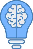 Brainstorm Line Filled Blue Icon vector