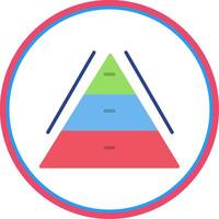 Pyramid Chart Flat Circle Icon vector