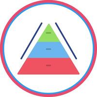 Pyramid Chart Flat Circle Icon vector