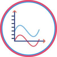 Wave Chart Flat Circle Icon vector