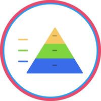 Pyramid Chart Flat Circle Icon vector