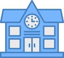 School Line Filled Blue Icon vector