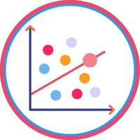 Scatter Graph Flat Circle Icon vector