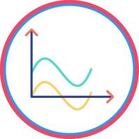 Wave Chart Flat Circle Icon vector