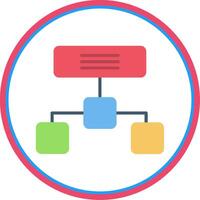 jerárquico estructura plano circulo icono vector