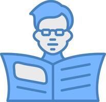 Reading Line Filled Blue Icon vector