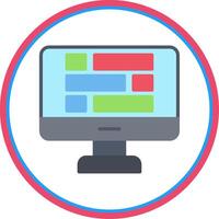 Dashboard Flat Circle Icon vector