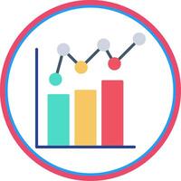 Bar Chart Flat Circle Icon vector