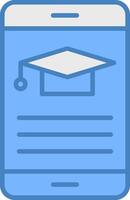 Elearning Line Filled Blue Icon vector