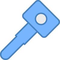 Car Key Line Filled Blue Icon vector