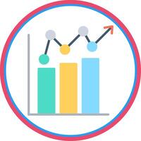 Bar Chart Flat Circle Icon vector