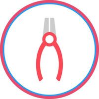 Pliers Flat Circle Icon vector