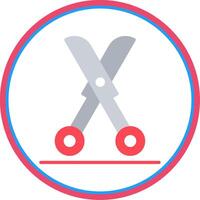 Shears Flat Circle Icon vector