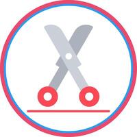 Shears Flat Circle Icon vector