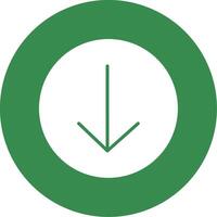 Down Arrow Multi Color Circle Icon vector