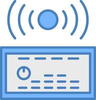 Sound System Line Filled Blue Icon vector