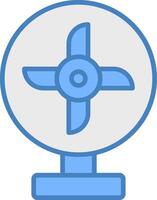 Cooling Fan Line Filled Blue Icon vector