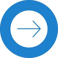Right Arrow Multi Color Circle Icon vector