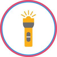 Flashlight Flat Circle Icon vector