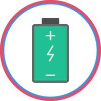 Battery Charged Flat Circle Icon vector