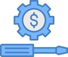 Money Management Line Filled Blue Icon vector