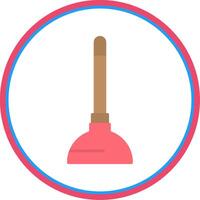 Plunger Flat Circle Icon vector