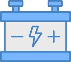 Car Battery Line Filled Blue Icon vector