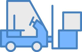 Lift Truck Line Filled Blue Icon vector