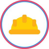 Hard Hat Flat Circle Icon vector