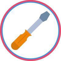 Screw Driver Flat Circle Icon vector