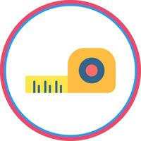 Tape Measure Flat Circle Icon vector