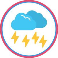 Rain Flat Circle Icon vector