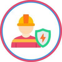 Engineering Protection Flat Circle Icon vector