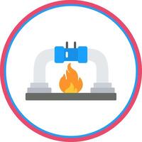 gas tubo plano circulo plano circulo icono vector