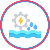 Hydro Power Flat Circle Icon vector