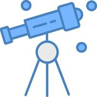 Telescope Line Filled Blue Icon vector