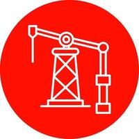 Oil Derrick Multi Color Circle Icon vector