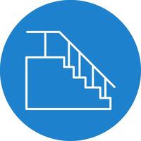 Stairs Multi Color Circle Icon vector