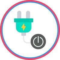 Power Button Flat Circle Icon vector