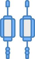 Lantern Line Filled Blue Icon vector