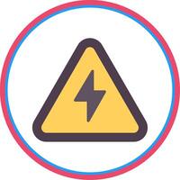 Electrical Danger Sign Flat Circle Icon vector