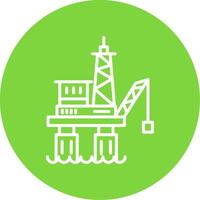 Offshore Platform Multi Color Circle Icon vector