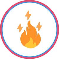 Electric Fire Flat Circle Icon vector