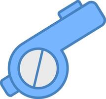 Whistle Line Filled Blue Icon vector