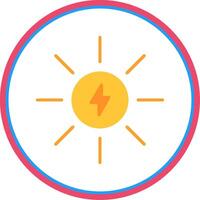 Sun Flat Circle Icon vector